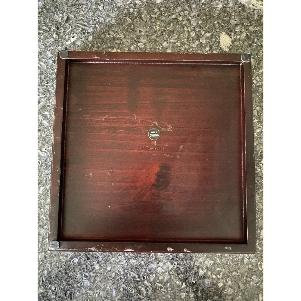 Red Envelope Square Cubist Appetizer & Hors d'Oeuvres Serving Tray 9 1/2”